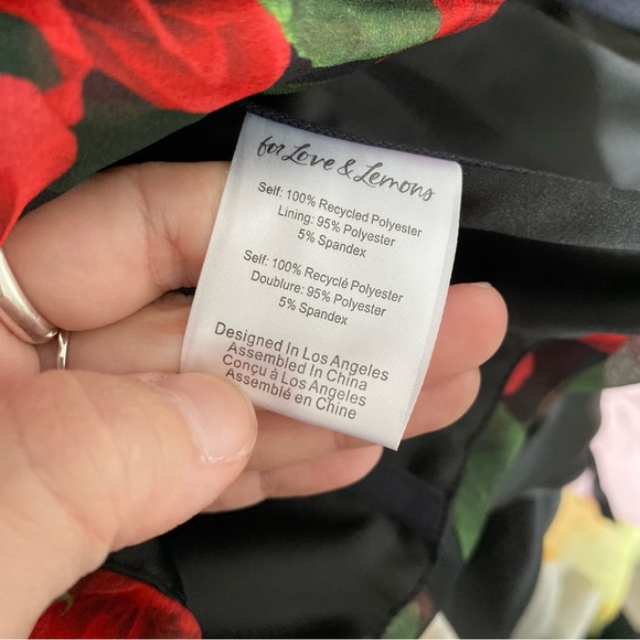 $207 NWT Red For Love And Lemons “Abby” Floral Strapless Top Sz Medium - Picture 12 of 12